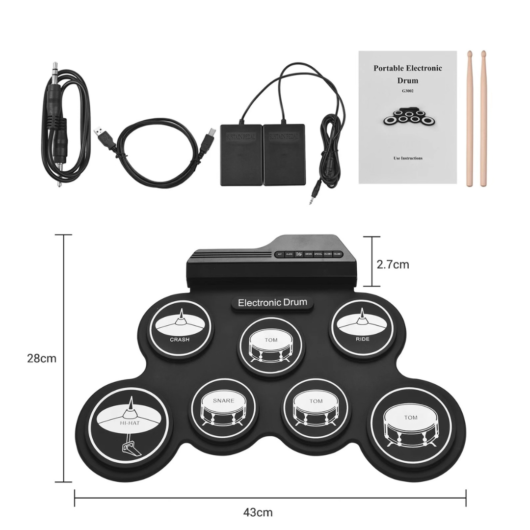 BeatWave™ - Electronic Roll Up Drum Set